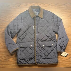 Lauren Ralph Lauren - Boys Navy‎ and Brown Quilted Barn Blomeroy Jacket, 18R